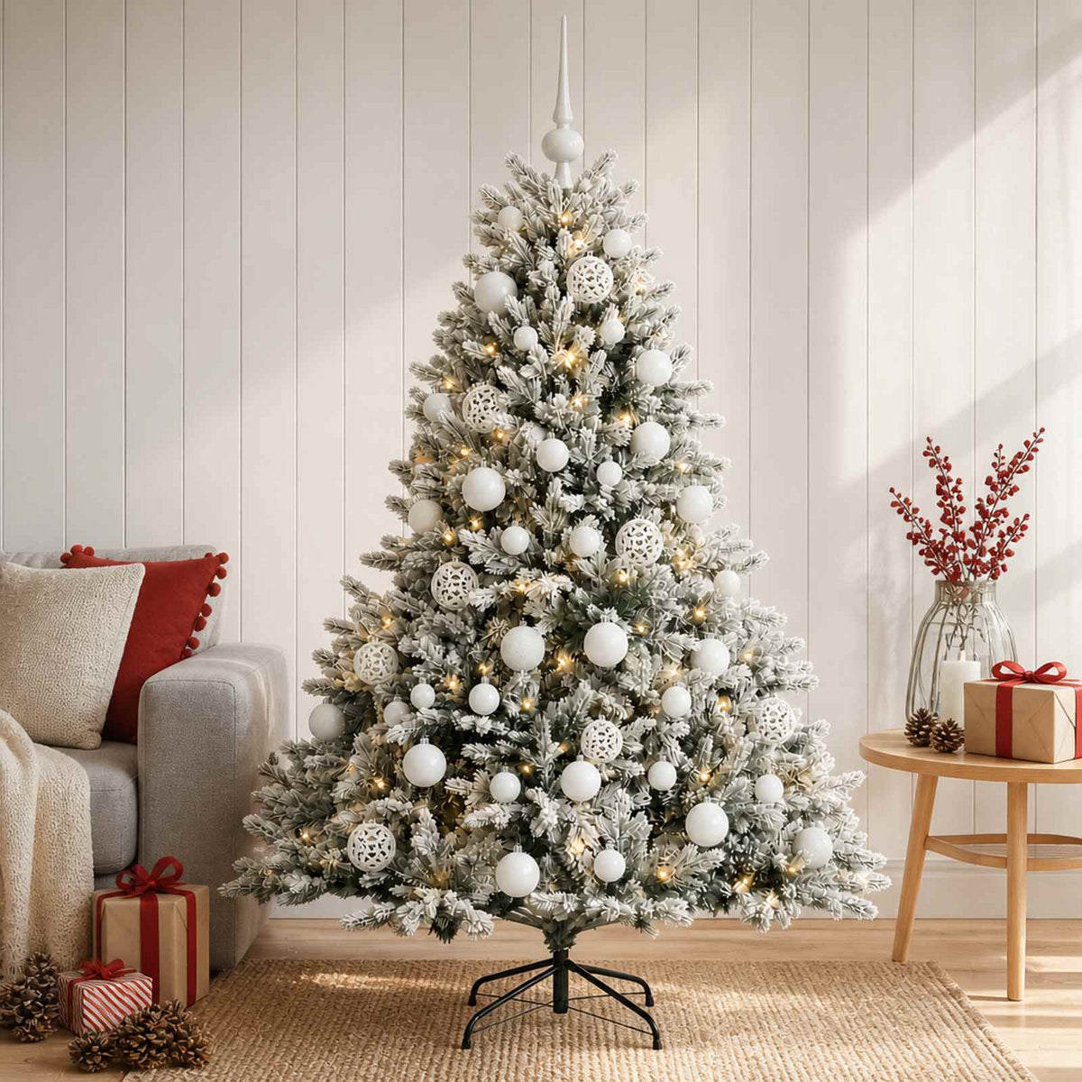 Kunstkerstboom met kerstbal 120 cm 150 LED's Warmwit is nu te koop bij PeponiXL, paradijselijk wonen!