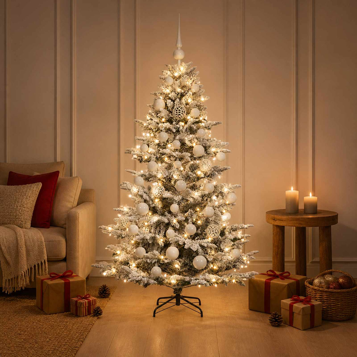 Kunstkerstboom met kerstbal 150 cm 150 LED's Warmwit PE & PVC is nu te koop bij PeponiXL, paradijselijk wonen!