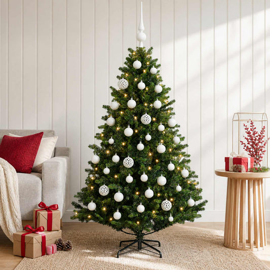 Kunstkerstboom met Ballen 120 cm 150 LED's Warmwit is nu te koop bij PeponiXL, paradijselijk wonen!