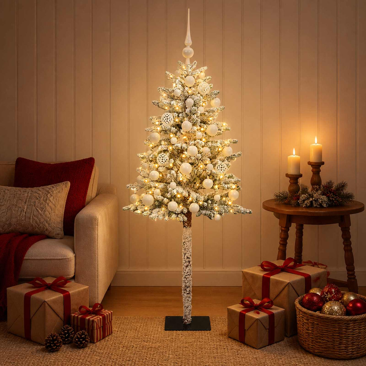vidaXL Kunstkerstboom met Ballen 150 cm 150 LED's Warmwit