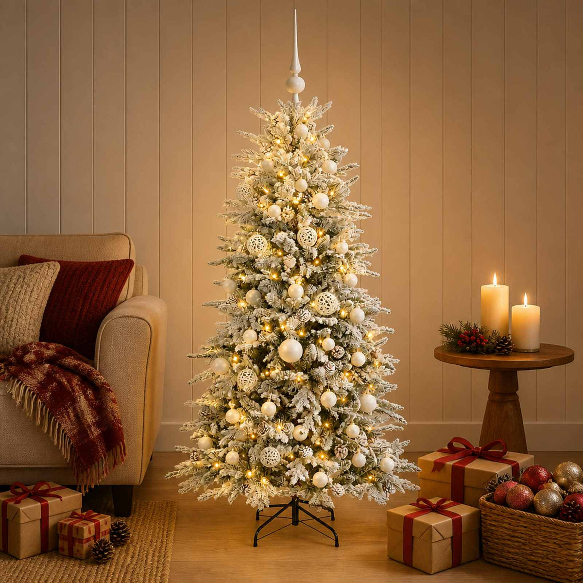Kunstkerstboom met kerstbal 150 cm 150 LED's Warmwit PE & PVC is nu te koop bij PeponiXL, paradijselijk wonen!
