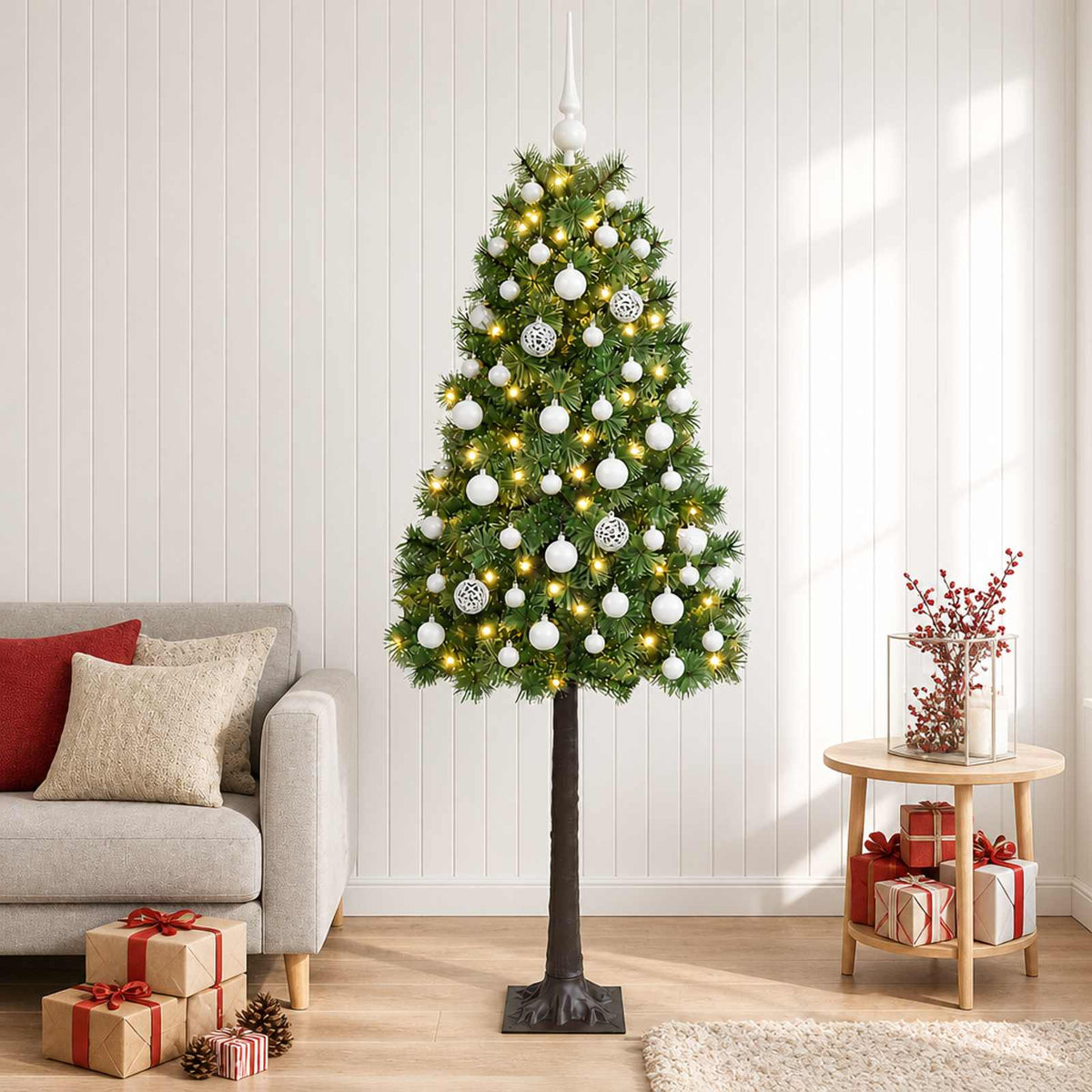 Kunstkerstboom met scharnierende takken en kerstballen 120 cm is nu te koop bij PeponiXL, paradijselijk wonen!