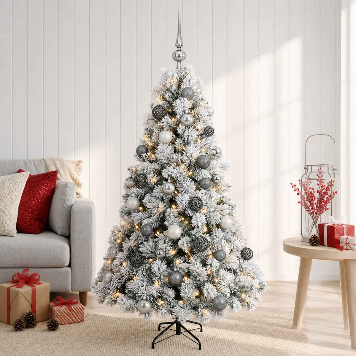 Kunstkerstboom met kerstbal 120 cm 150 LED's Warmwit is nu te koop bij PeponiXL, paradijselijk wonen!