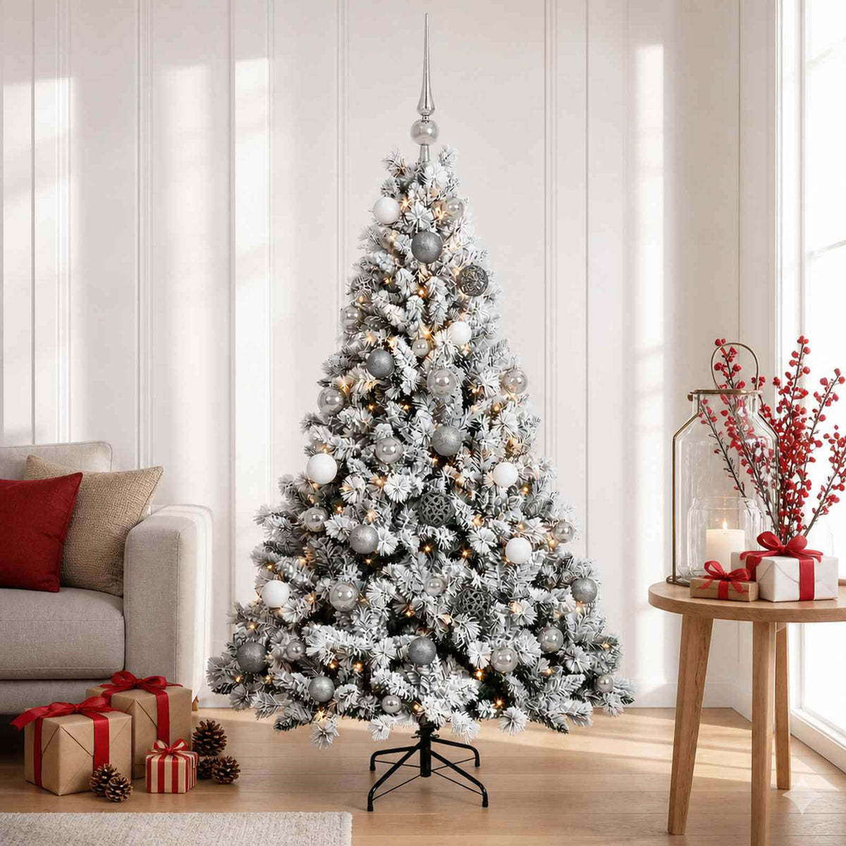 vidaXL Kunstkerstboom met Ballen 150 cm 150 LED's Warmwit