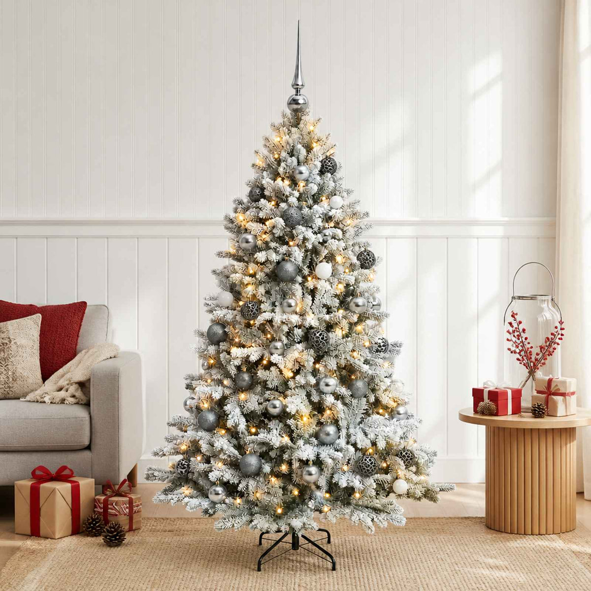 Kunstkerstboom met Ballen 120 cm 150 LED's Warmwit is nu te koop bij PeponiXL, paradijselijk wonen!