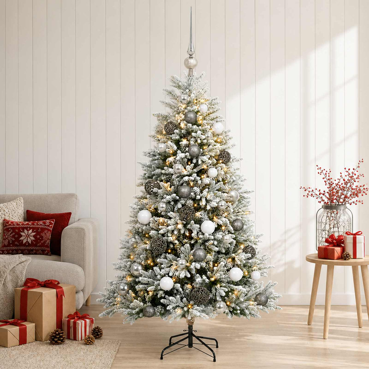 vidaXL Kunstkerstboom met Ballen 120 cm 150 LED's Warmwit