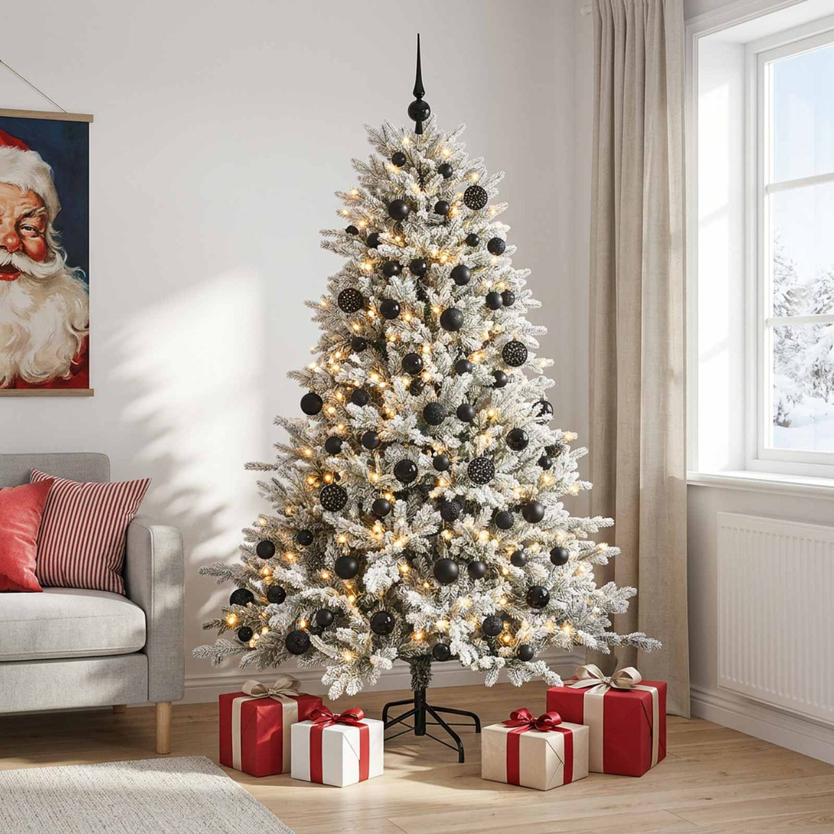 Kunstkerstboom met kerstbal 240 cm 300 LED's Warmwit is nu te koop bij PeponiXL, paradijselijk wonen!