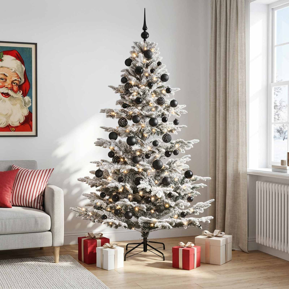Kunstkerstboom met kerstbal 240 cm 300 LED's Warmwit PE & PVC is nu te koop bij PeponiXL, paradijselijk wonen!