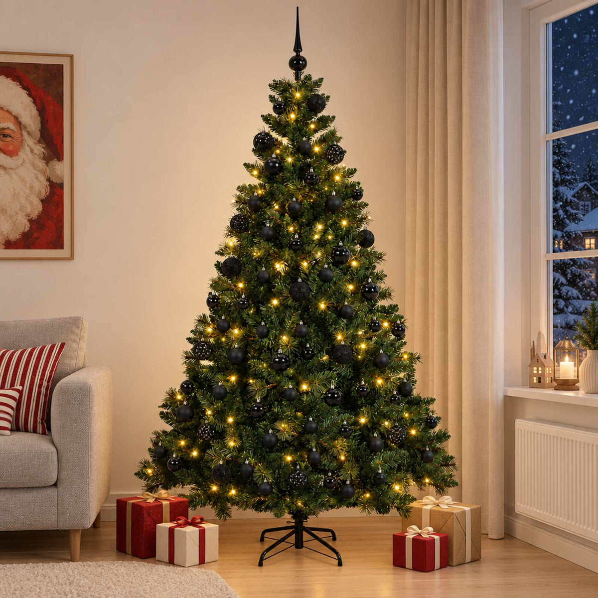 Kunstkerstboom met Ballen 240 cm 300 LED's Warmwit is nu te koop bij PeponiXL, paradijselijk wonen!