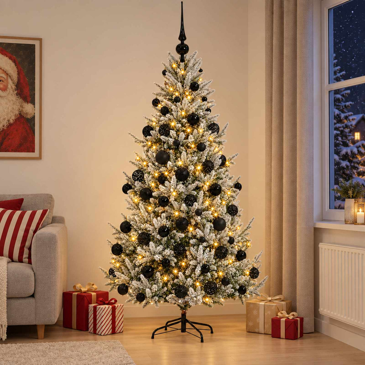 Kunstkerstboom met kerstbal 240 cm 300 LED's Warmwit is nu te koop bij PeponiXL, paradijselijk wonen!
