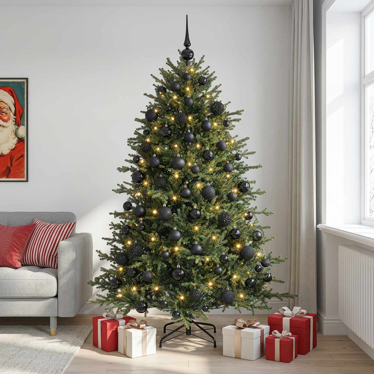 Kunstkerstboom met kerstbal 240 cm 300 LED's Warmwit is nu te koop bij PeponiXL, paradijselijk wonen!
