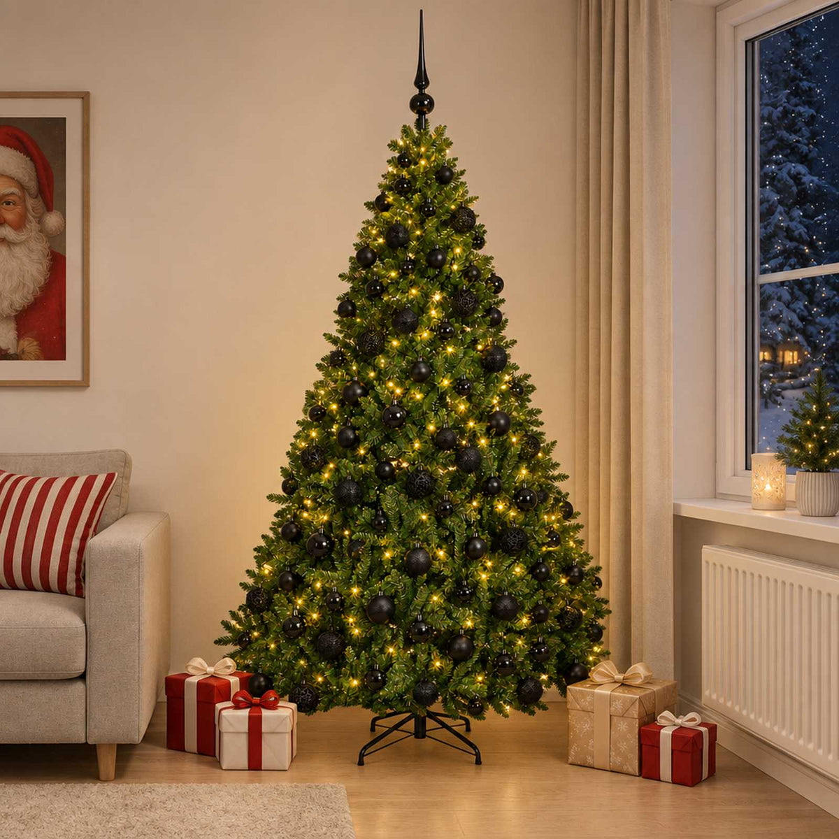 Kunstkerstboom lichtgroen met kerstballen 240 cm 300 LED's is nu te koop bij PeponiXL, paradijselijk wonen!
