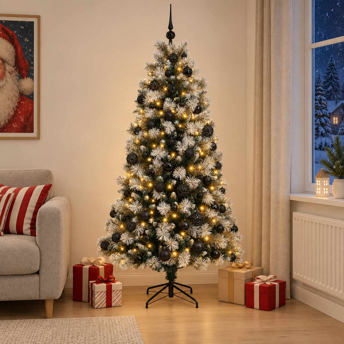 Kunstkerstboom met scharnierende takken en kerstballen 240 cm is nu te koop bij PeponiXL, paradijselijk wonen!