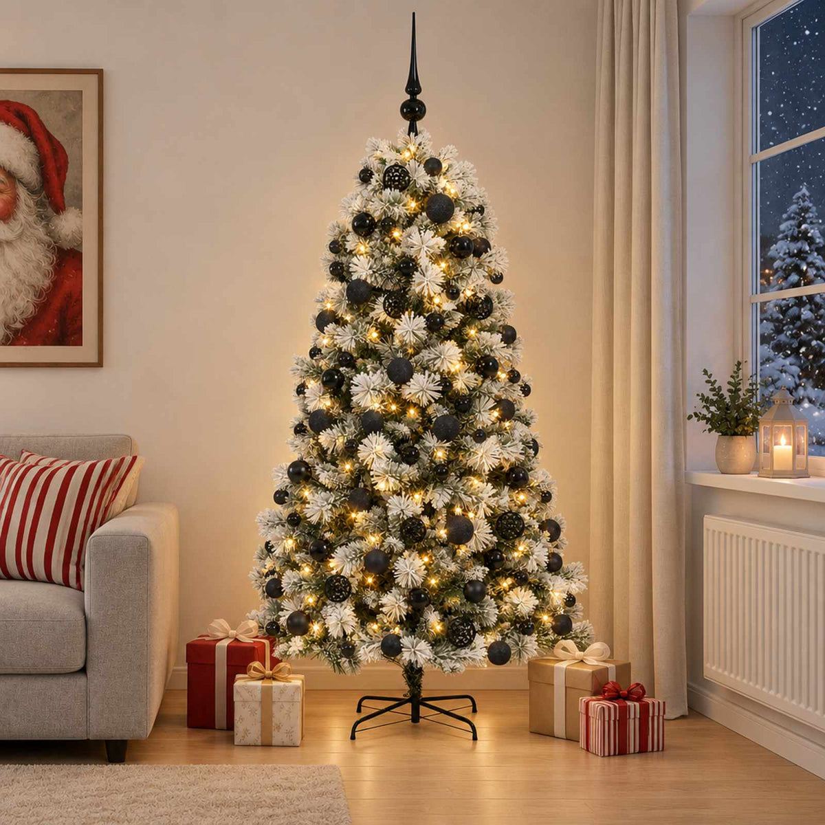 Kunstkerstboom met scharnierende takken en kerstballen 240 cm is nu te koop bij PeponiXL, paradijselijk wonen!