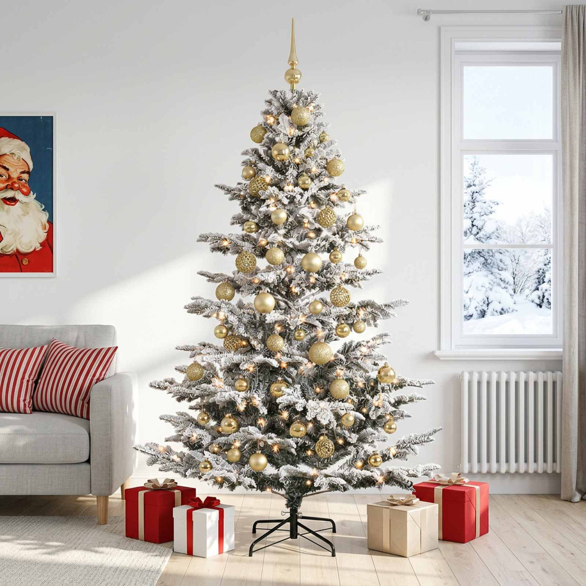 Kunstkerstboom met kerstbal 240 cm 300 LED's Warmwit PE & PVC is nu te koop bij PeponiXL, paradijselijk wonen!