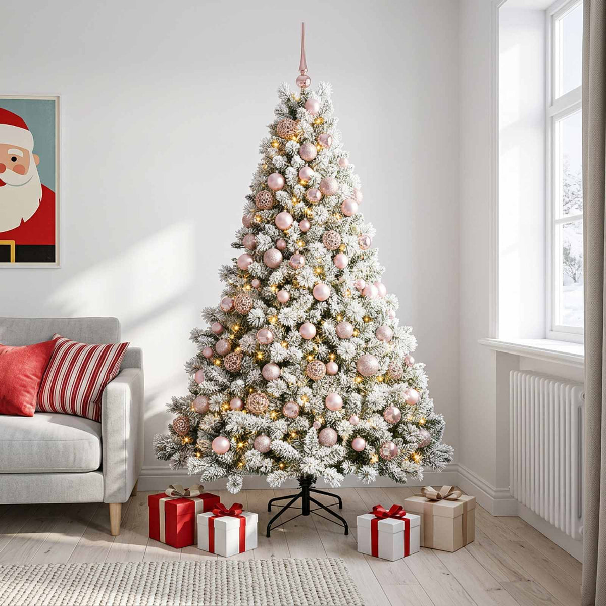 Kunstkerstboom met Ballen 180 cm 300 LED's Warmwit is nu te koop bij PeponiXL, paradijselijk wonen!