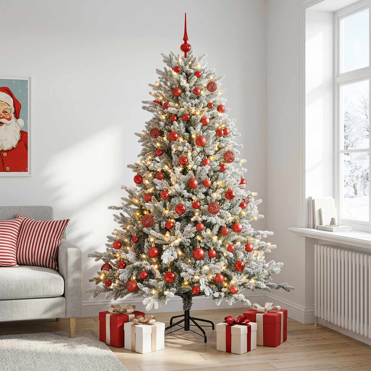 Kunstkerstboom met kerstbal 240 cm 300 LED's Warmwit is nu te koop bij PeponiXL, paradijselijk wonen!