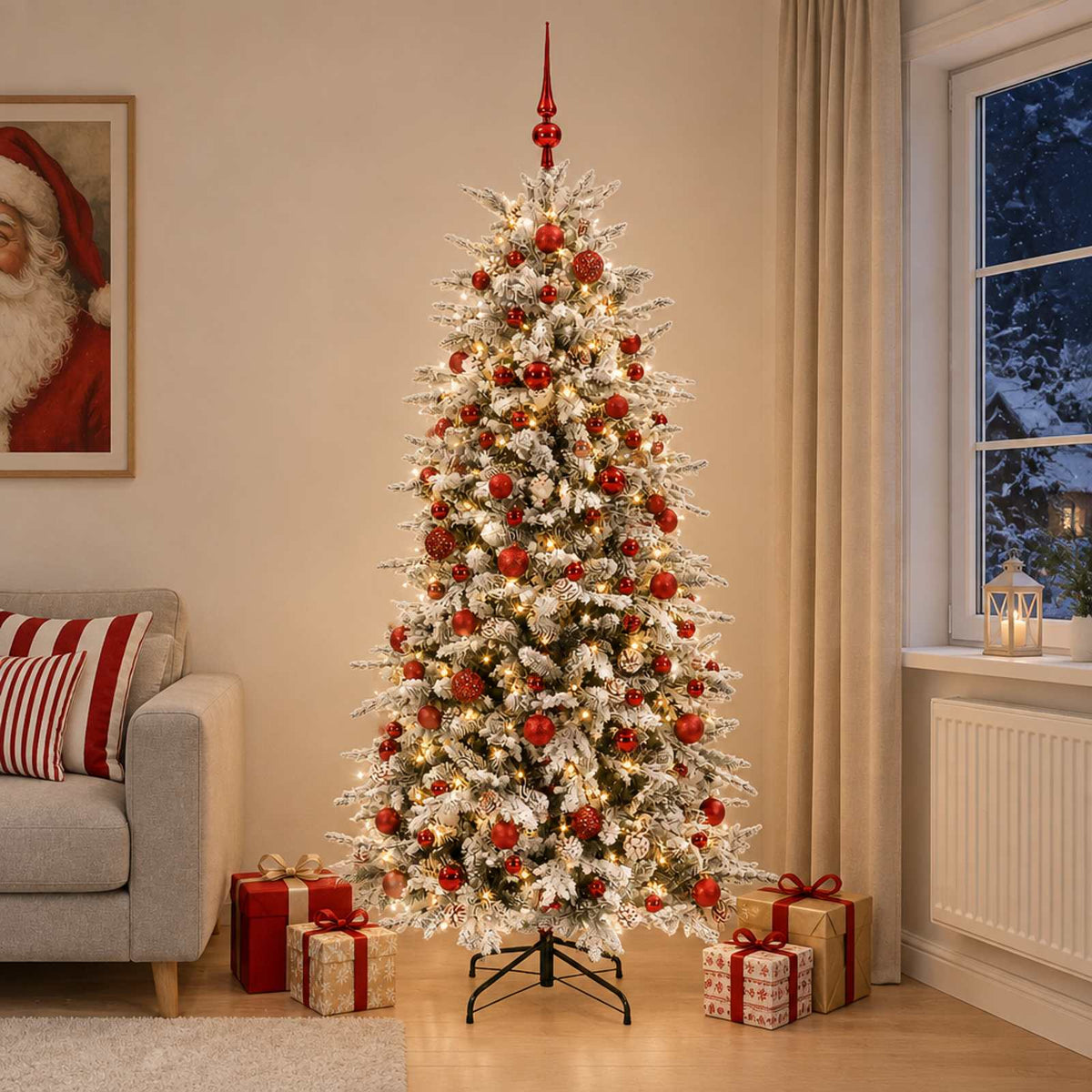 Kunstmatige Inklapbare Kerstboom 240 cm 300 LED's Warmwit is nu te koop bij PeponiXL, paradijselijk wonen!