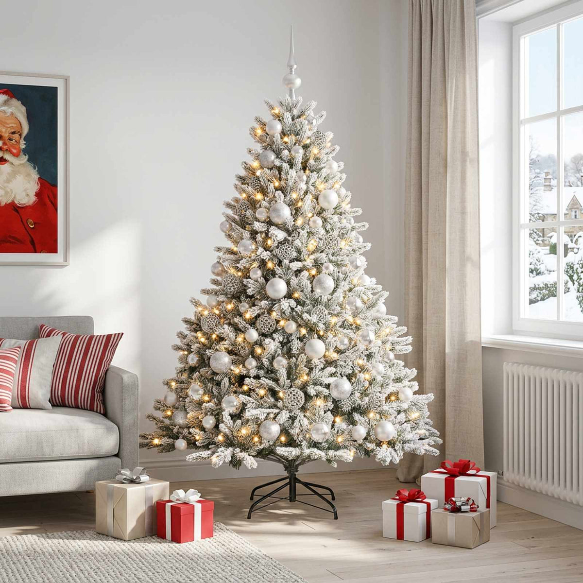 Kunstkerstboom met kerstbal 240 cm 300 LED's Warmwit is nu te koop bij PeponiXL, paradijselijk wonen!