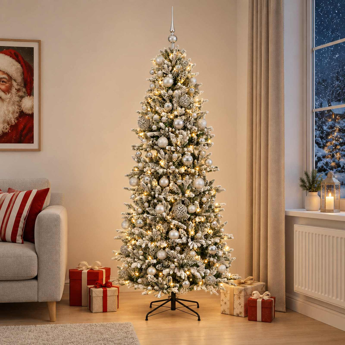 Kunstkerstboom met kerstbal 240 cm 300 LED's Warmwit PVC en PE is nu te koop bij PeponiXL, paradijselijk wonen!