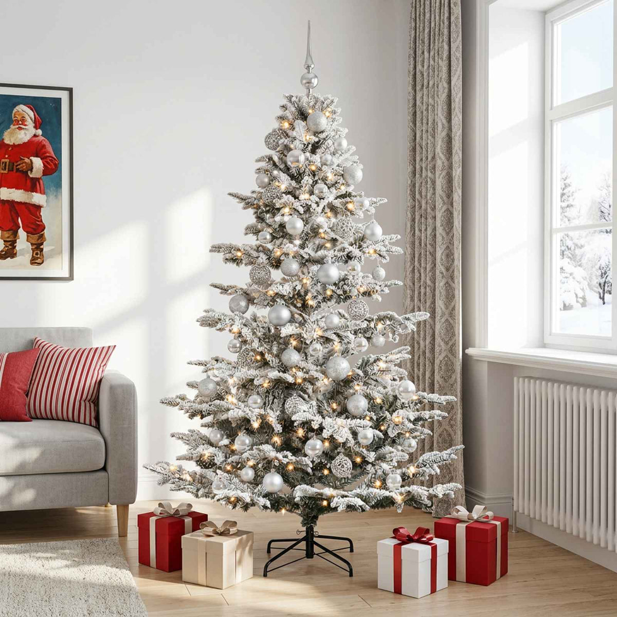 Kunstkerstboom met kerstbal 210 cm 300 LED's Warmwit PE & PVC is nu te koop bij PeponiXL, paradijselijk wonen!