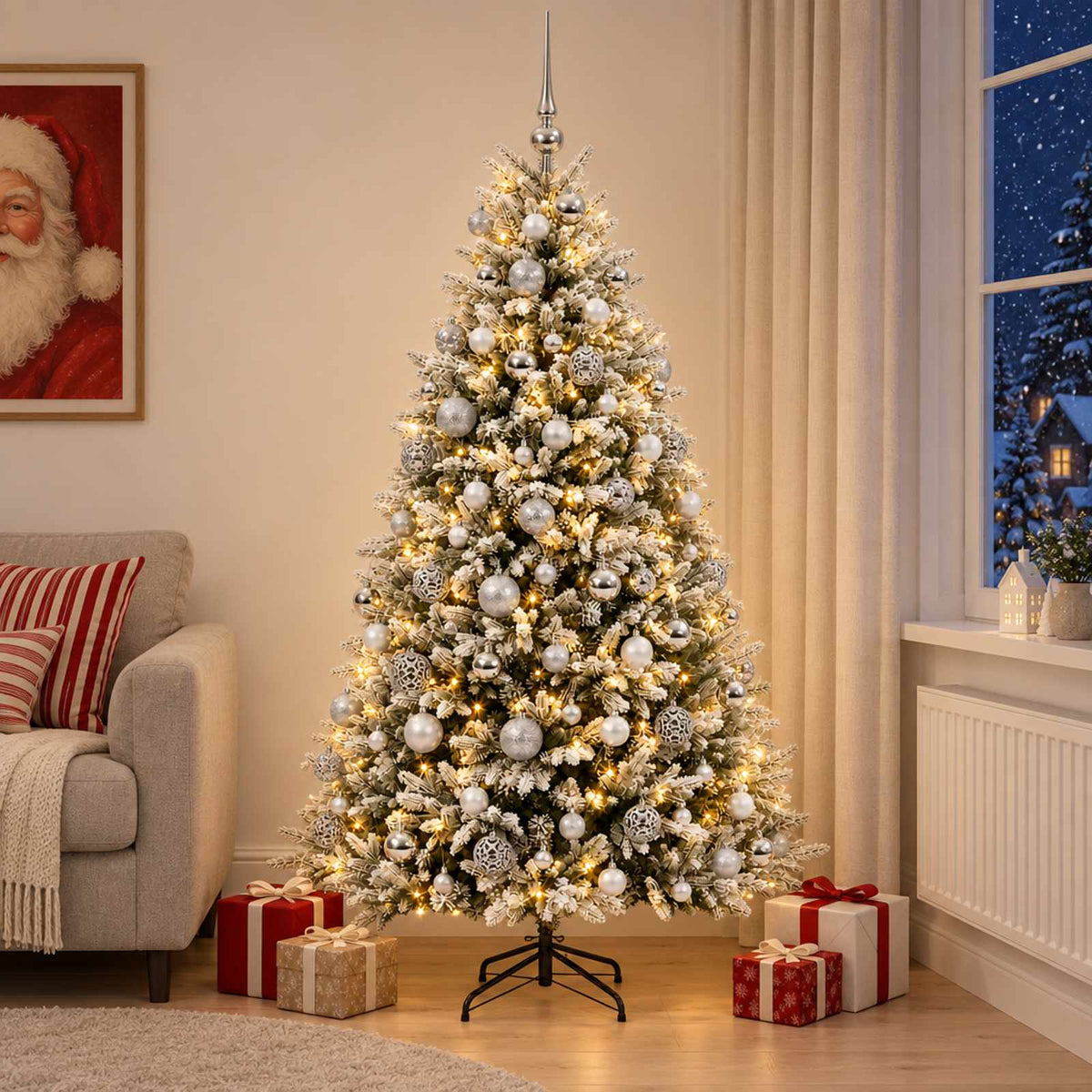 Kunstkerstboom met Ballen 180 cm 300 LED's Warmwit is nu te koop bij PeponiXL, paradijselijk wonen!
