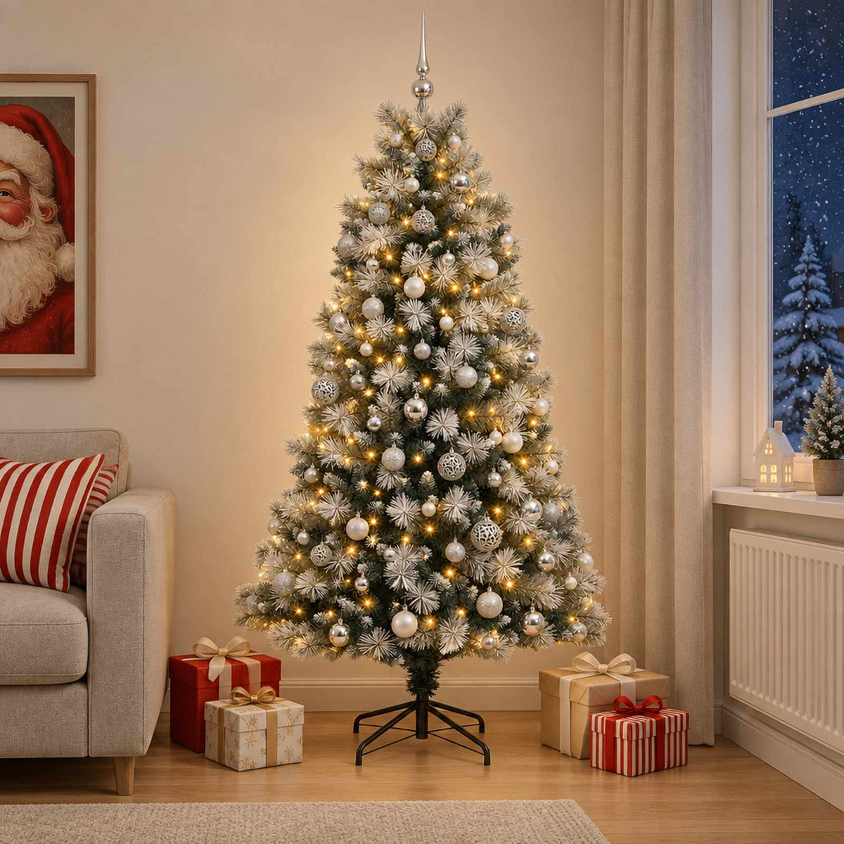 Kunstkerstboom met scharnierende takken en kerstballen 180 cm is nu te koop bij PeponiXL, paradijselijk wonen!