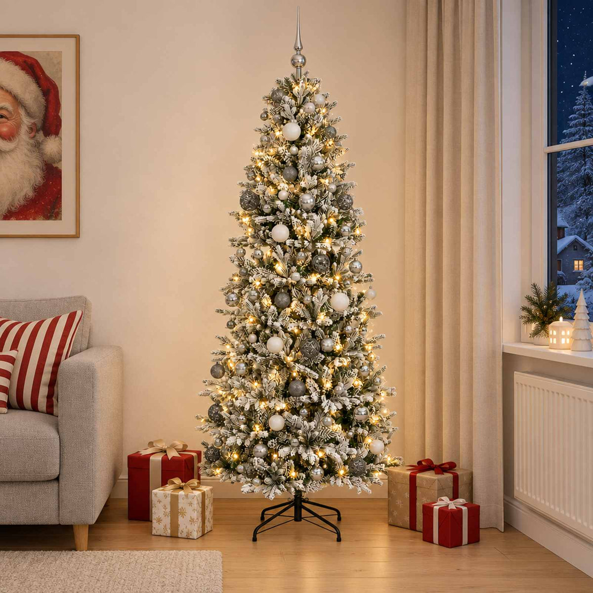 Kunstkerstboom met kerstbal 180 cm 300 LED's Warmwit PVC en PE is nu te koop bij PeponiXL, paradijselijk wonen!