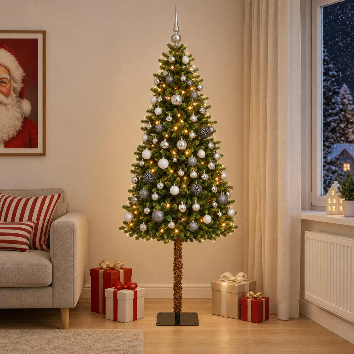 vidaXL Kunstkerstboom met Ballen 120 cm 150 LED's Warmwit