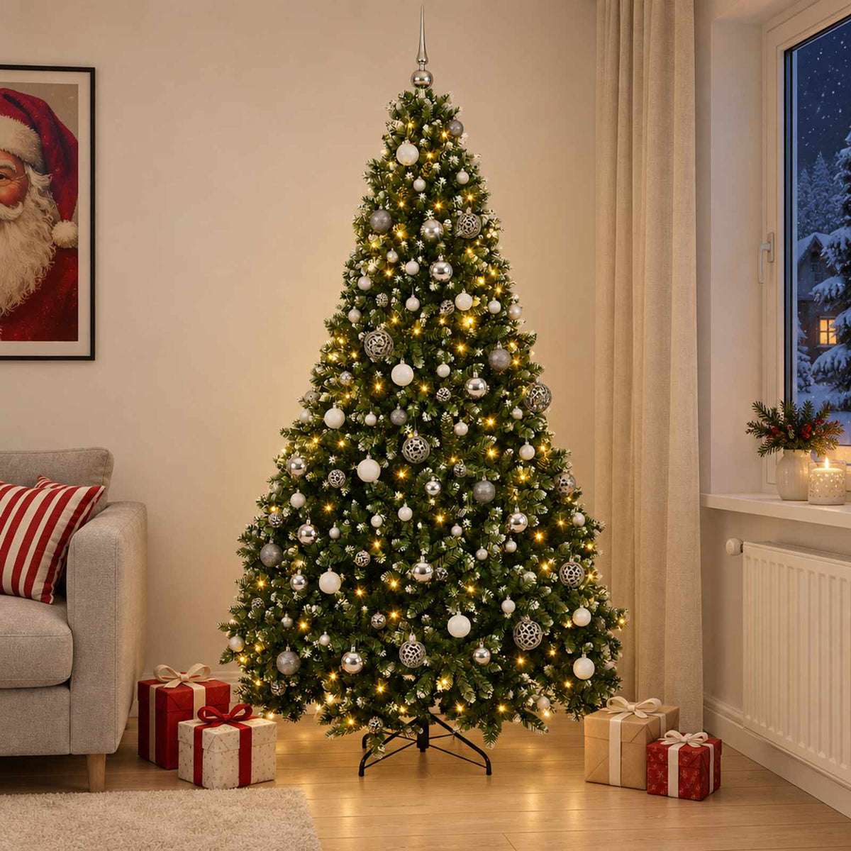 Kunstkerstboom met Ballen 300 cm 600 LED's Warmwit is nu te koop bij PeponiXL, paradijselijk wonen!