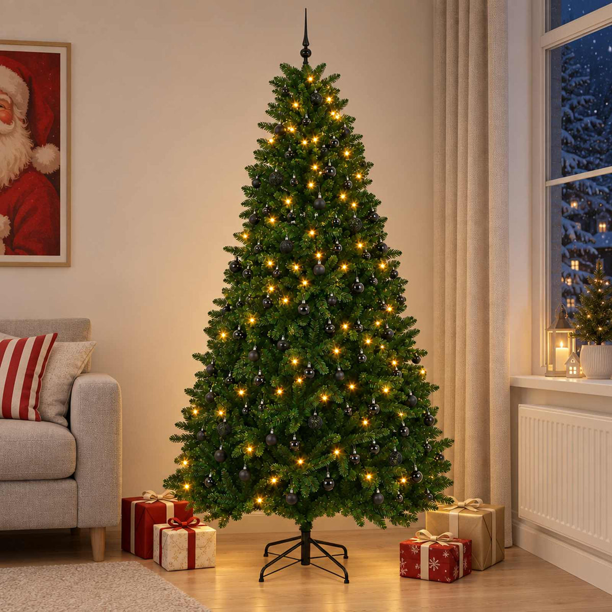 Kunstkerstboom middengroen met kerstbal 300 cm 600 LED's is nu te koop bij PeponiXL, paradijselijk wonen!