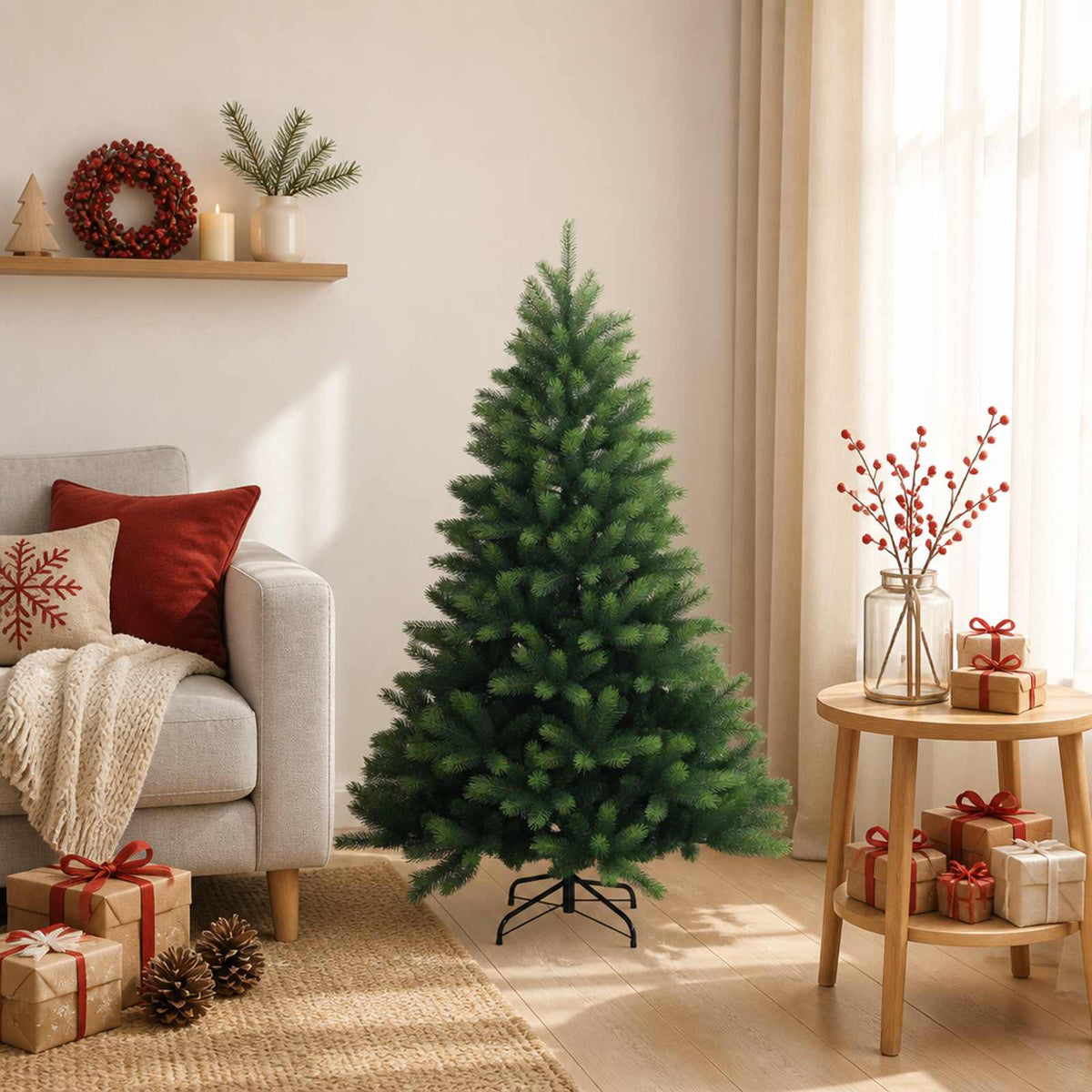 vidaXL Kunstmatige Inklapbare Kerstboom 120 cm PVC en Metaal Groen