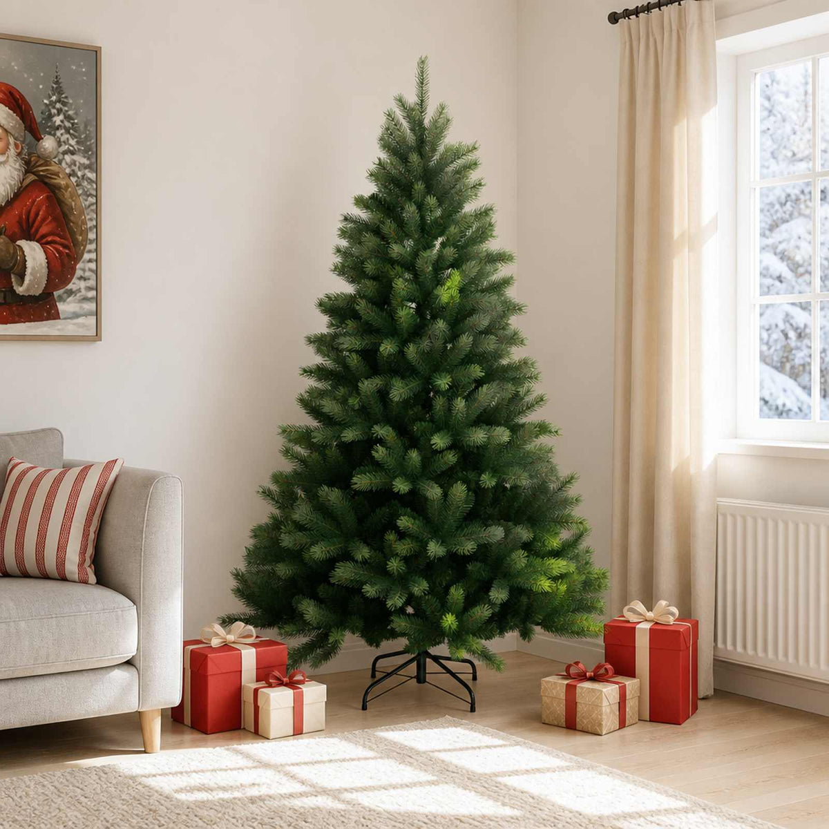 Kunstmatige Inklapbare Kerstboom 240 cm PVC en Metaal Groen is nu te koop bij PeponiXL, paradijselijk wonen!