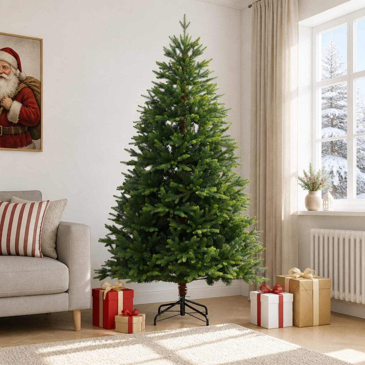 Kunstmatige Inklapbare Kerstboom 240 cm PVC en Metaal Groen is nu te koop bij PeponiXL, paradijselijk wonen!