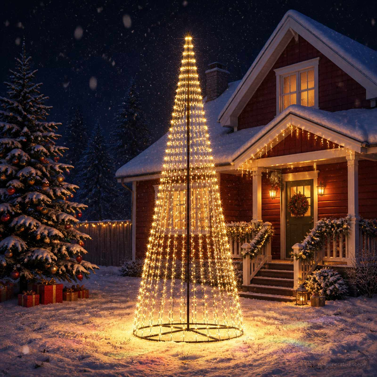 LED Kerstboom 385 cm 1148 LED's Warmwit IJzer Zwart is nu te koop bij PeponiXL, paradijselijk wonen!