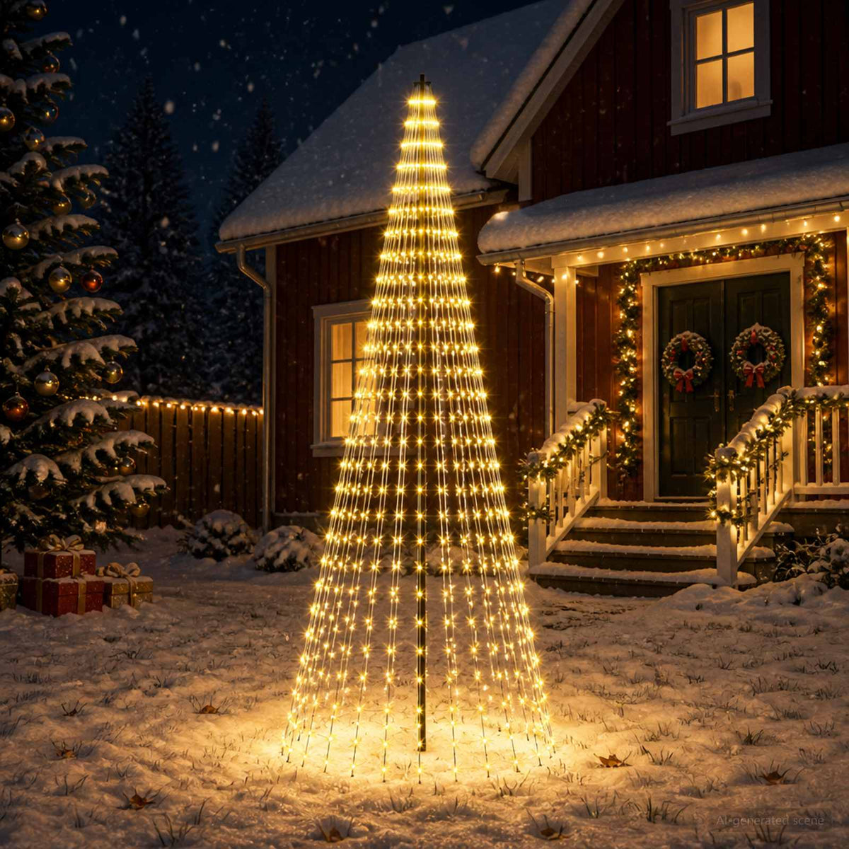 LED Kerstboom 285 cm 744 LED's Warmwit IJzer Zwart is nu te koop bij PeponiXL, paradijselijk wonen!