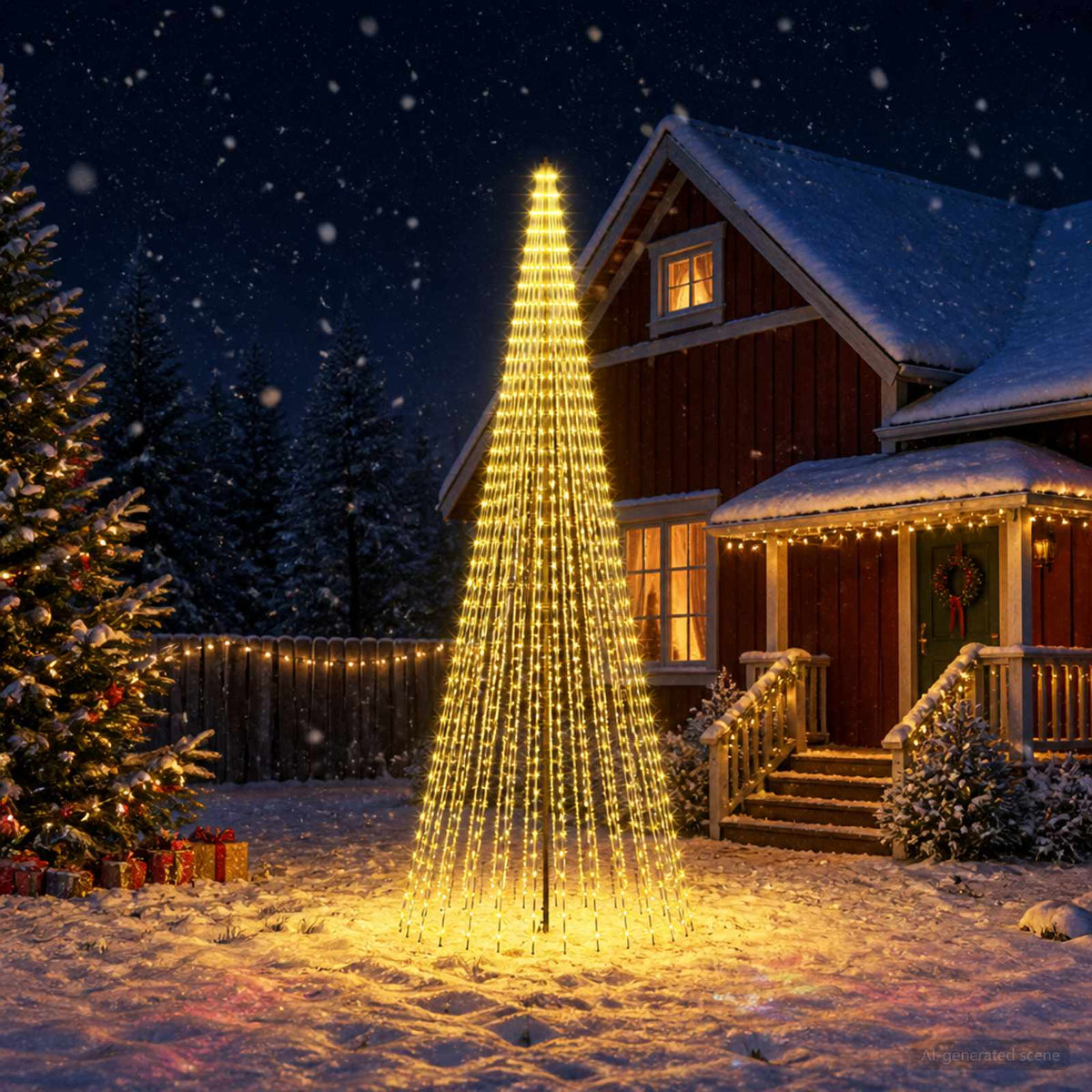 LED Kerstboom 385 cm 1148 LED's Warmwit IJzer Zwart is nu te koop bij PeponiXL, paradijselijk wonen!