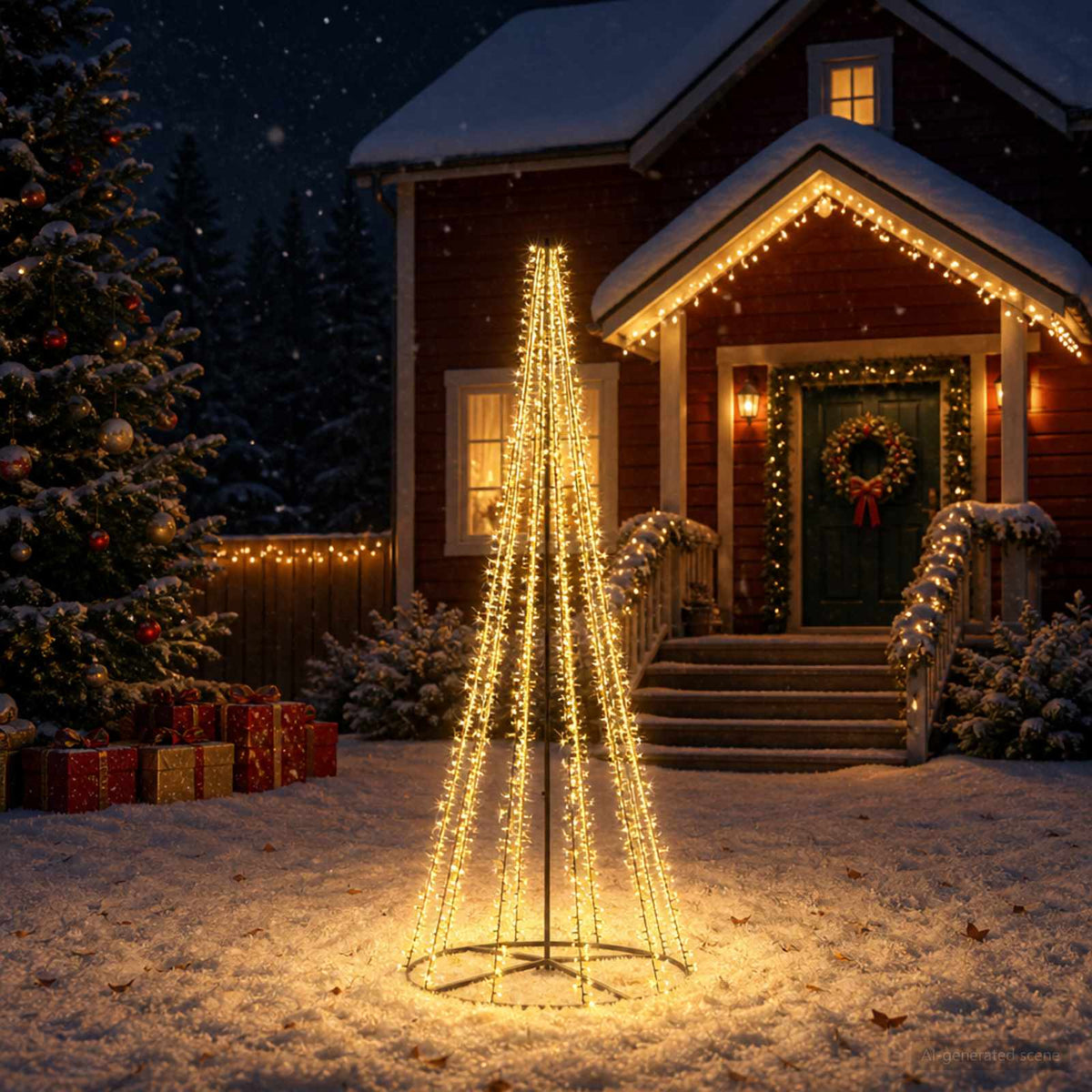 LED Kerstboom 285 cm 1550 LED's Warmwit Staal Zwart is nu te koop bij PeponiXL, paradijselijk wonen!
