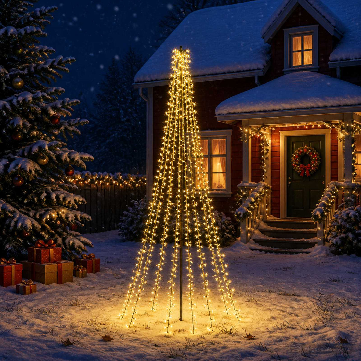 LED Kerstboom 235 cm 1000 LED's Warmwit Staal Zwart is nu te koop bij PeponiXL, paradijselijk wonen!