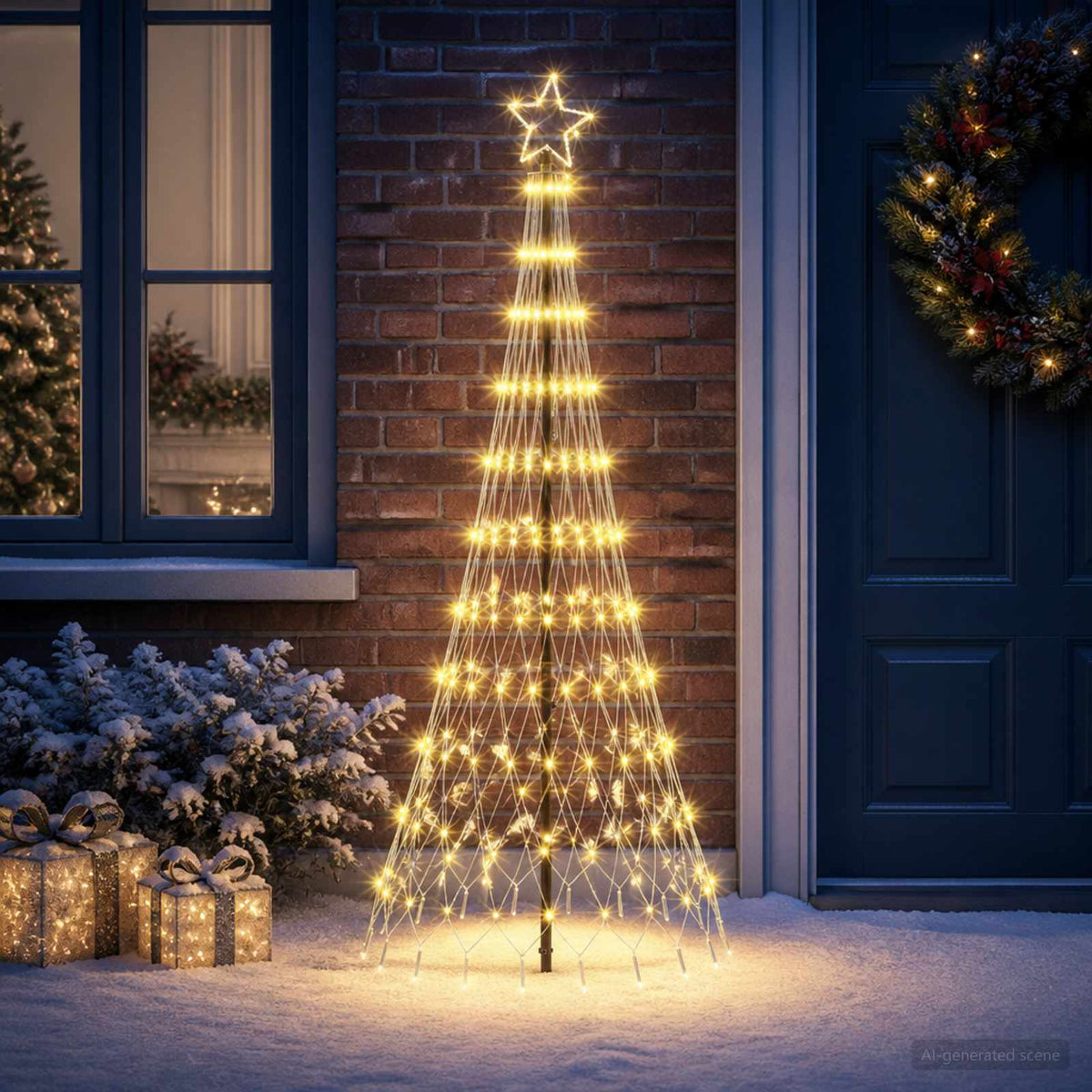 LED Kerstboom 180 cm 230 LED's Warmwit IJzer Zwart is nu te koop bij PeponiXL, paradijselijk wonen!