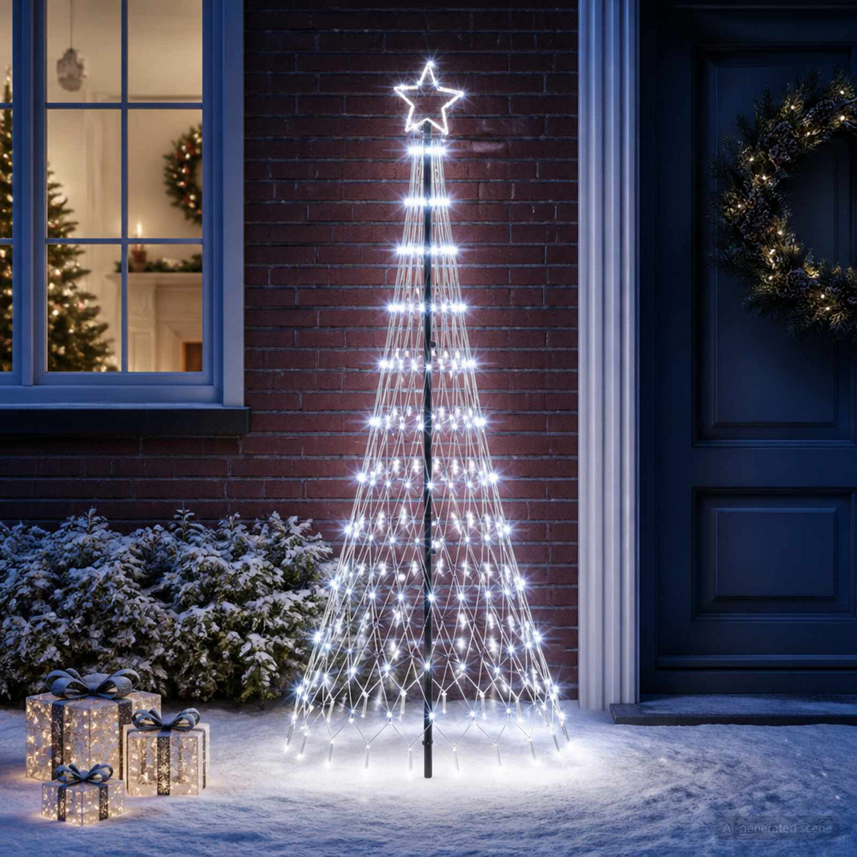LED Kerstboom 180 cm 230 LED's Koudwit IJzer Zwart is nu te koop bij PeponiXL, paradijselijk wonen!