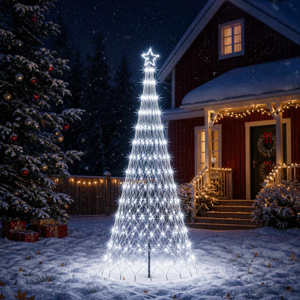 LED Kerstboom 250 cm 290 LED's Koudwit IJzer Zwart is nu te koop bij PeponiXL, paradijselijk wonen!