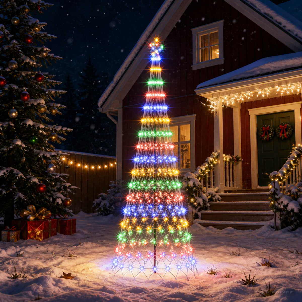 LED Kerstboom 300 cm 350 LED's Meerkleurig IJzer Zwart is nu te koop bij PeponiXL, paradijselijk wonen!