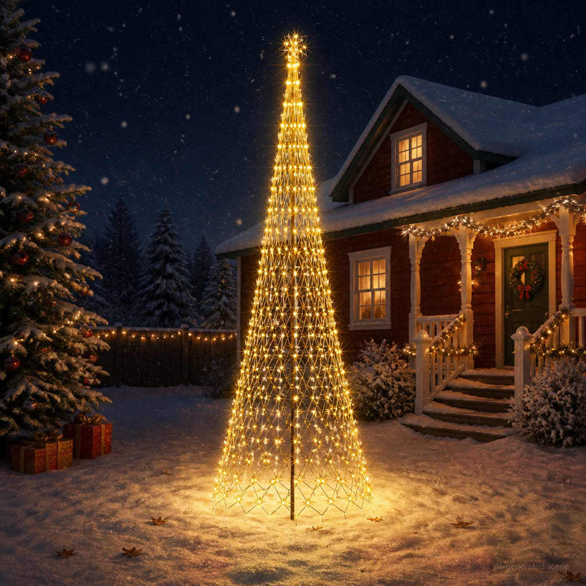 LED Kerstboom 400 cm 450 LED's Warmwit IJzer Zwart is nu te koop bij PeponiXL, paradijselijk wonen!