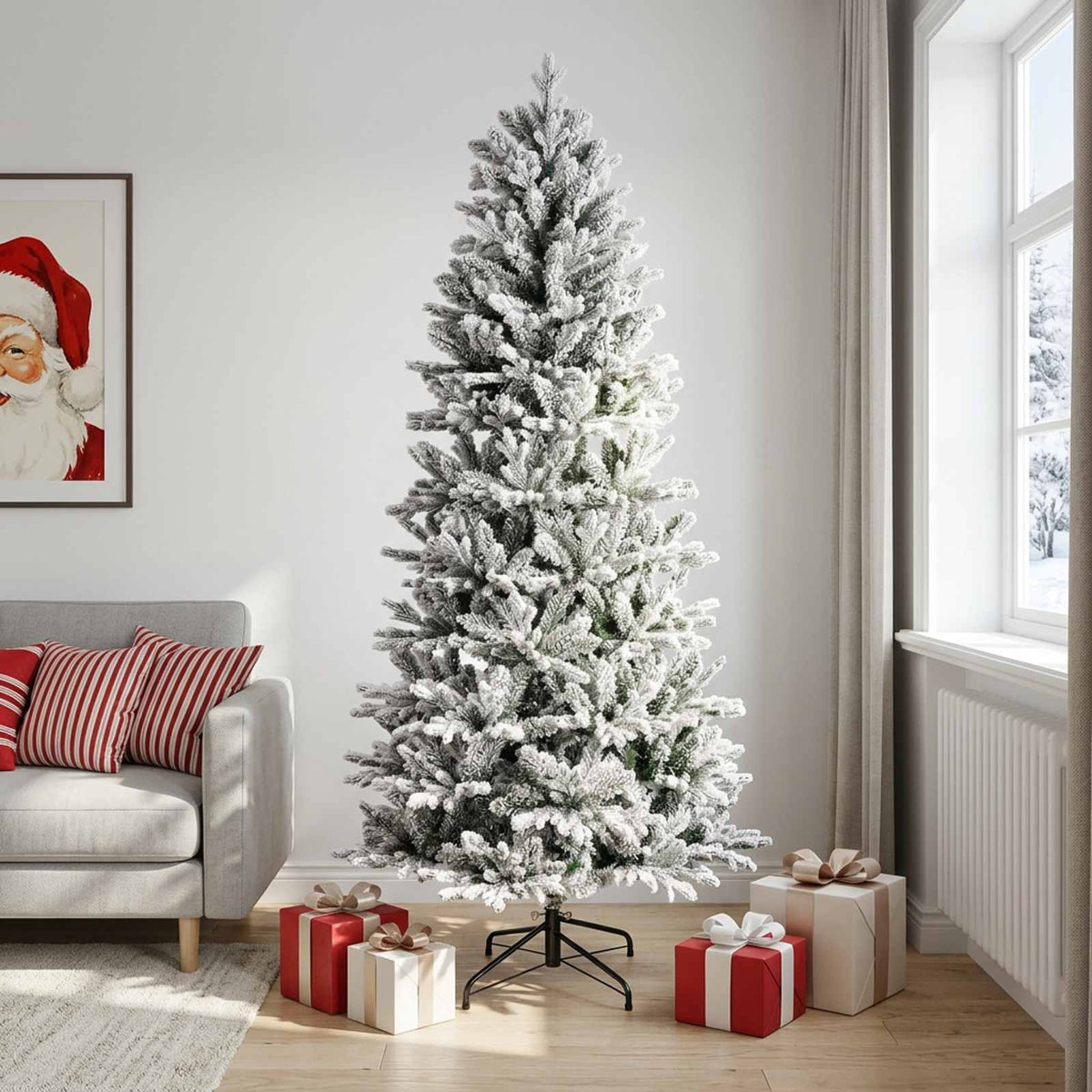 Kunstmatige Inklapbare Kerstboom 240 cm PVC en PE Groen en Wit is nu te koop bij PeponiXL, paradijselijk wonen!