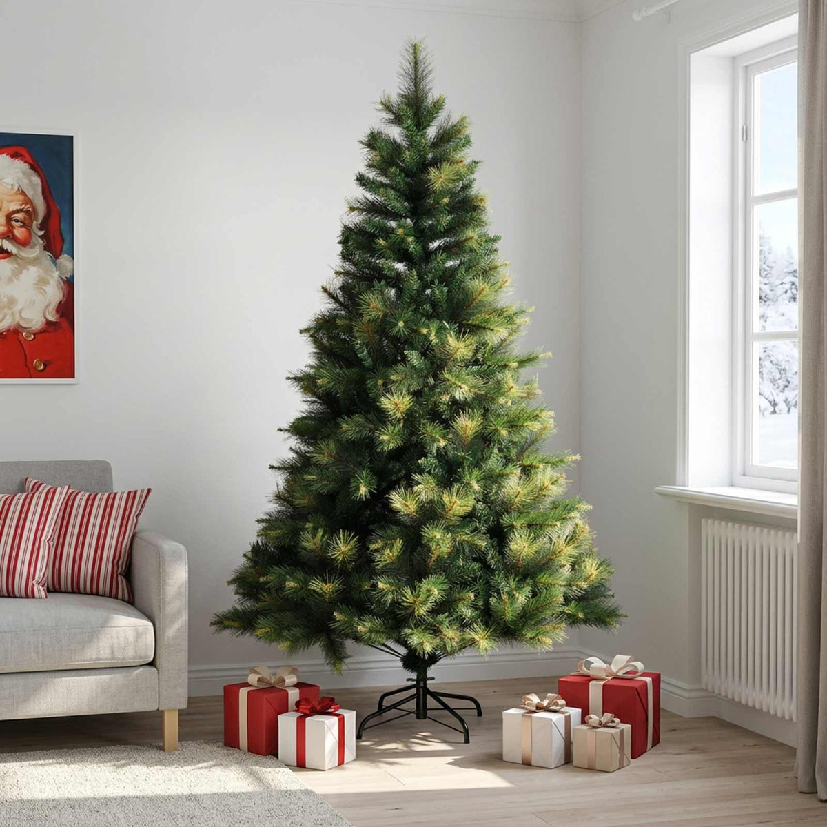 Kunstmatige Inklapbare Kerstboom 240 cm PVC en Metaal Groen is nu te koop bij PeponiXL, paradijselijk wonen!