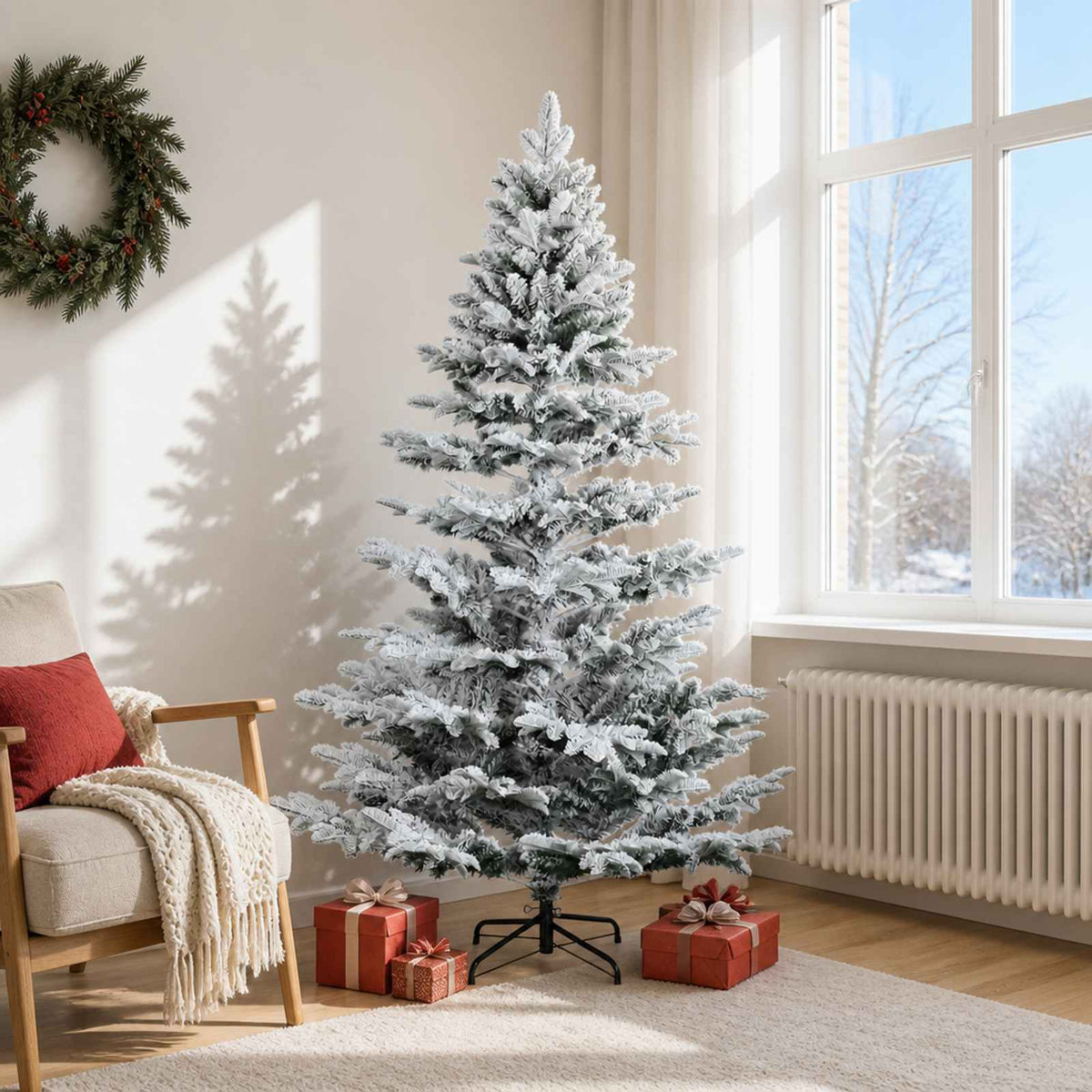 Kunstmatige Inklapbare Kerstboom 180 cm PE & PVC Groen en wit is nu te koop bij PeponiXL, paradijselijk wonen!
