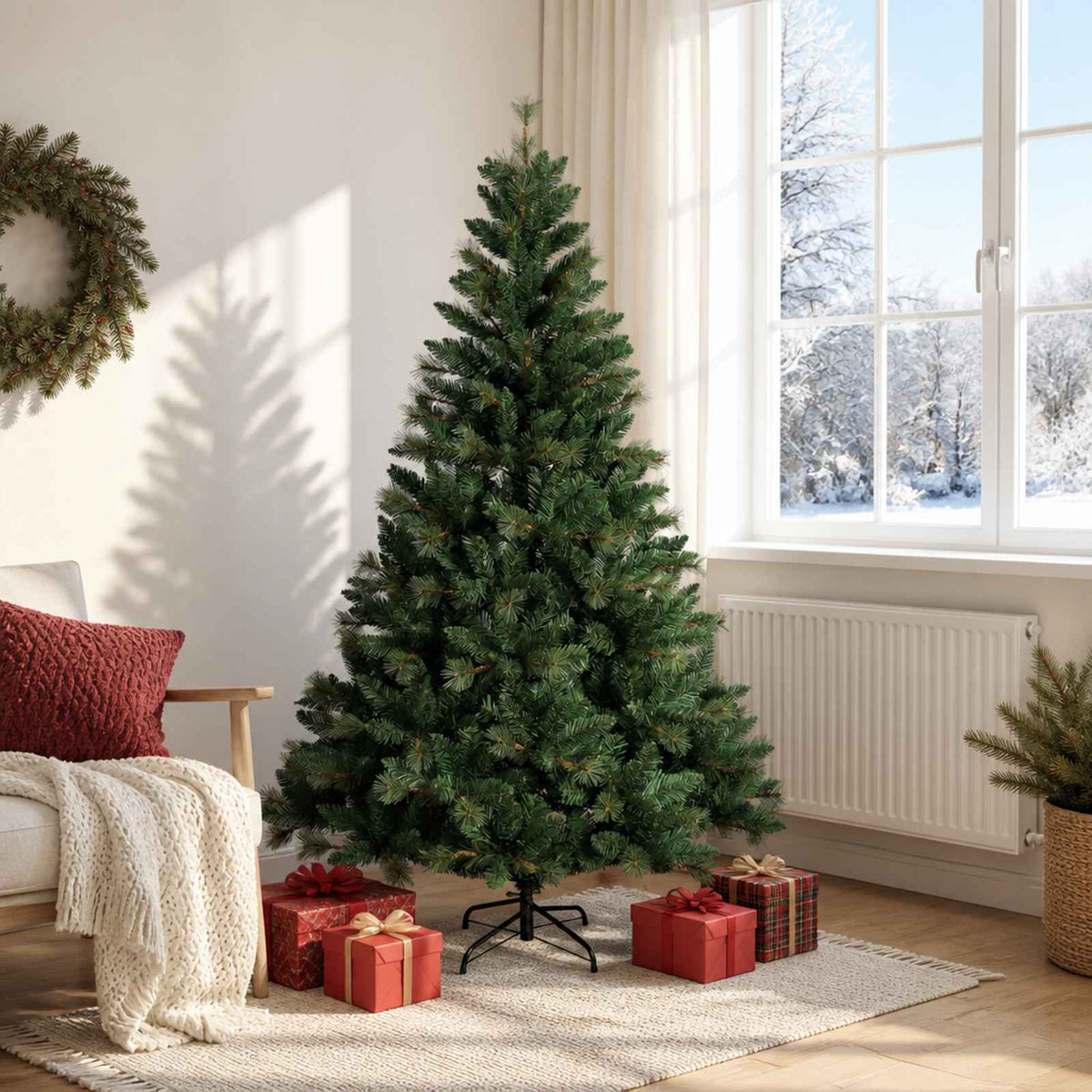 Kunstmatige Inklapbare Kerstboom 180 cm PVC en Metaal Groen is nu te koop bij PeponiXL, paradijselijk wonen!