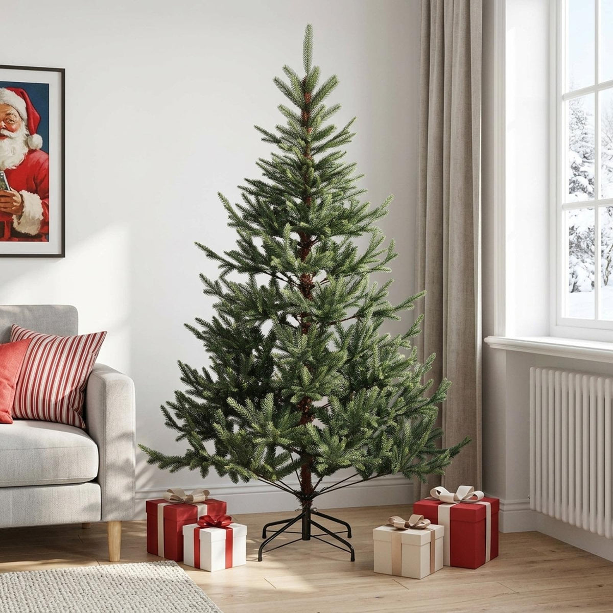 Kunstmatige Inklapbare Kerstboom 210 cm PVC en Metaal Groen is nu te koop bij PeponiXL, paradijselijk wonen!