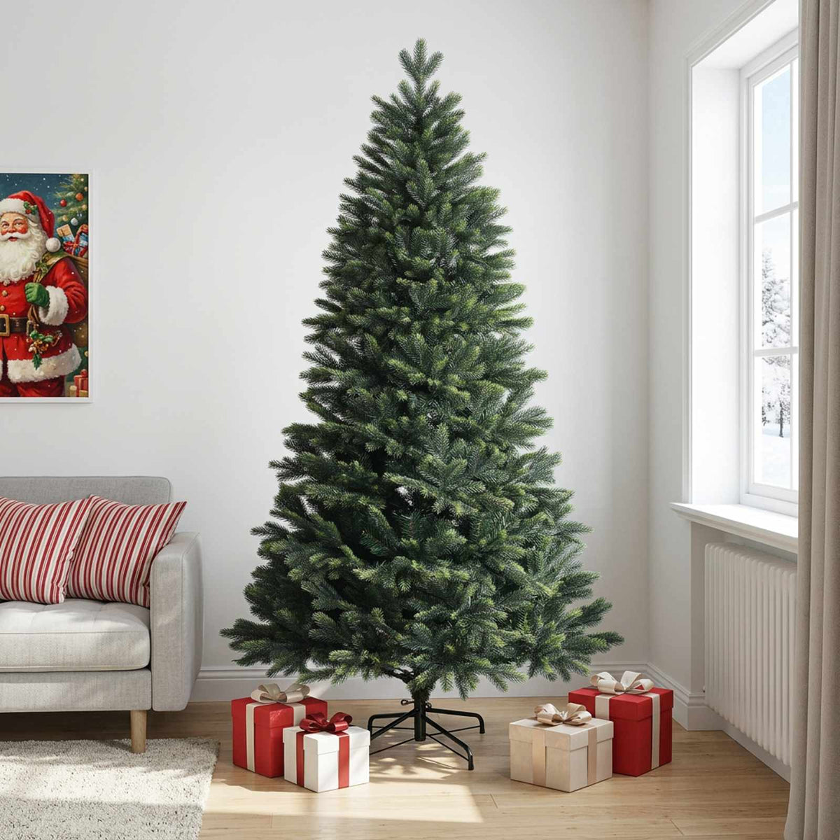 Kunstmatige Inklapbare Kerstboom 240 cm PVC en Metaal Groen is nu te koop bij PeponiXL, paradijselijk wonen!
